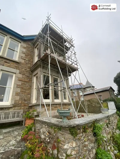 Completed scaffold on a Penzance property