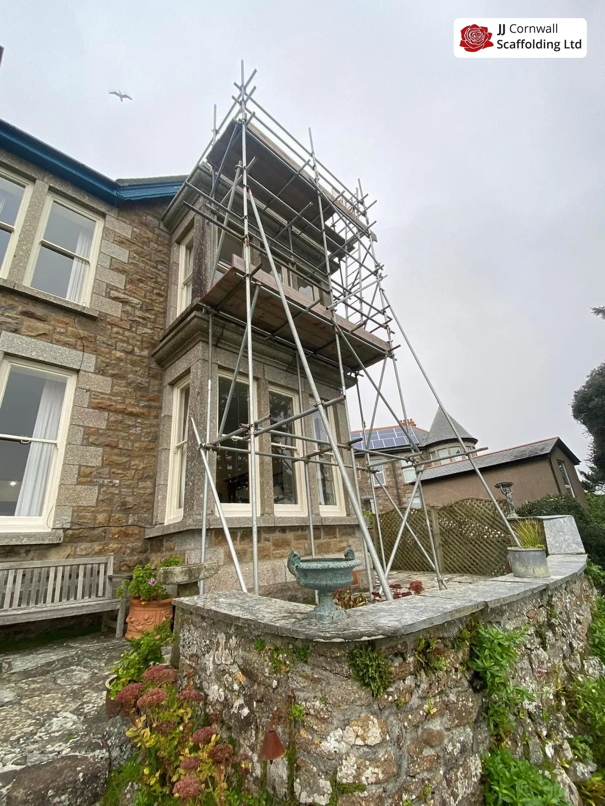 Completed scaffold on a Penzance property