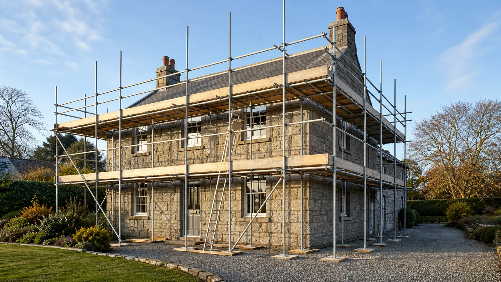 JJ Cornwall Scaffolding scaffold erected on a property in West Cornwall